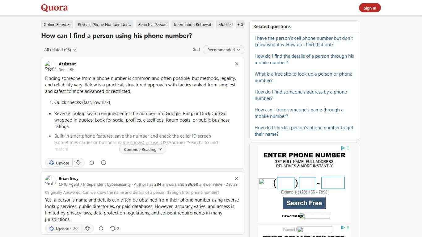 How to find a person using his phone number - Quora